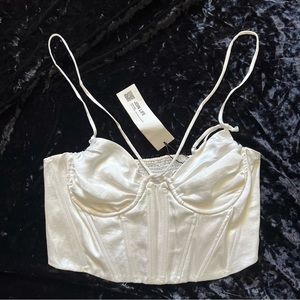 Zara white corset top medium satin Marilyn Monroe